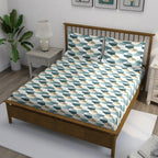 Teal Hex - 210TC Pure Cotton King Fitted Bedsheet (72x78x10 Inches)