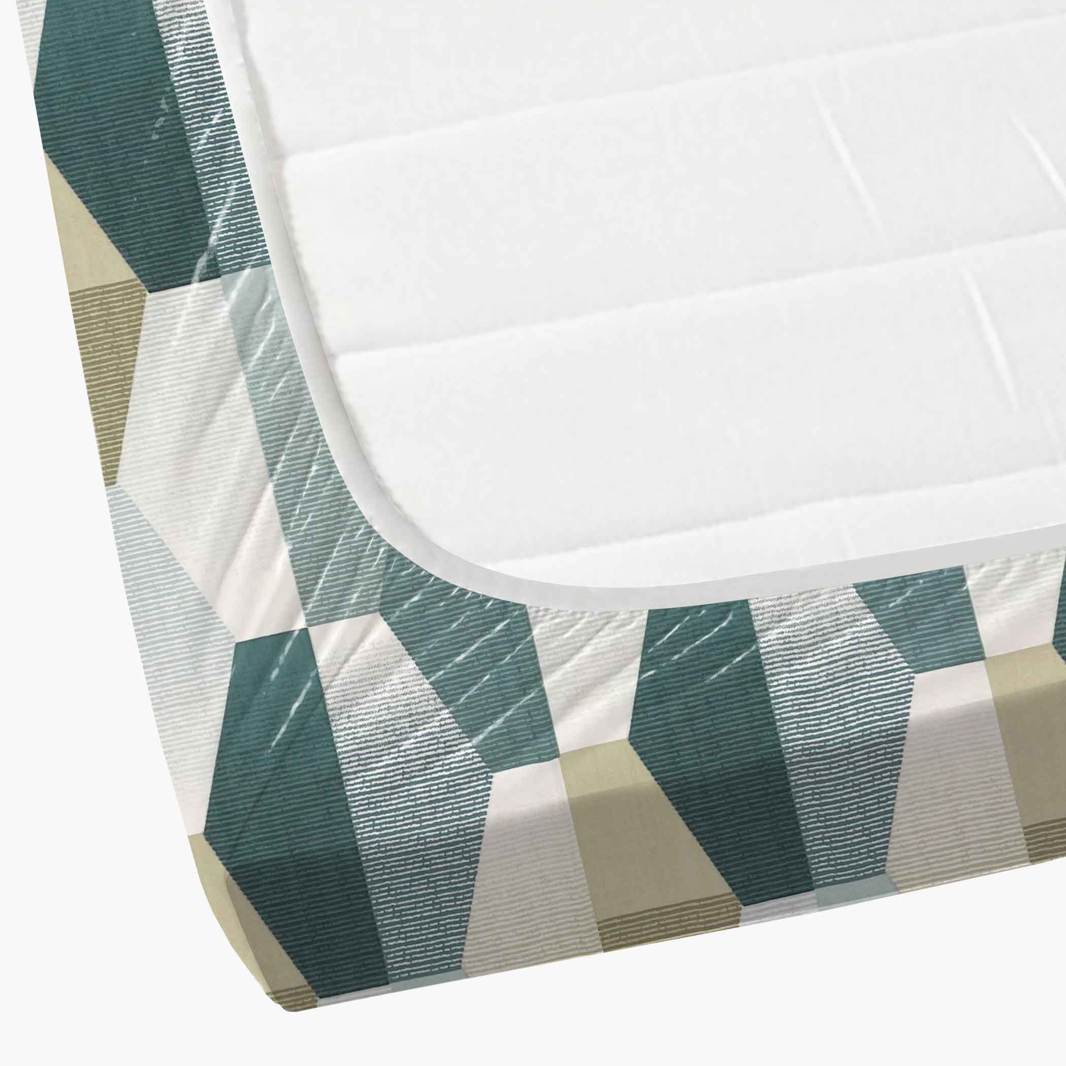 Teal Hex - 210TC Pure Cotton King Fitted Bedsheet (72x78x10 Inches)