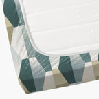 Teal Hex - 210TC Pure Cotton Queen Fitted Bedsheet (60x73x10 Inches)