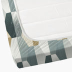 Grey Hex - 210TC Pure Cotton Single Fitted Bedsheet (36 x 78 x 10 Inches)