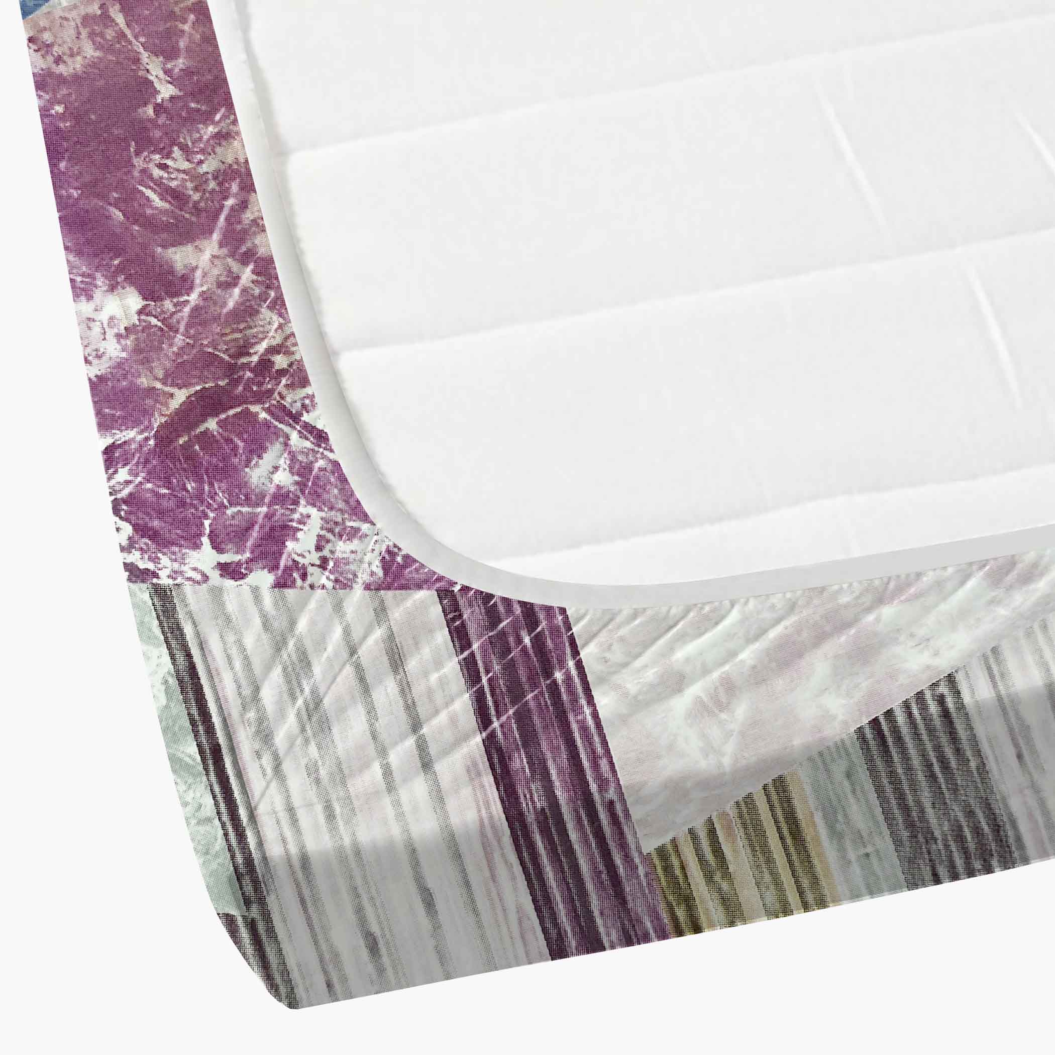 Magenta Matrix - 210TC Pure Cotton King Fitted Bedsheet (72x78x10 Inches)