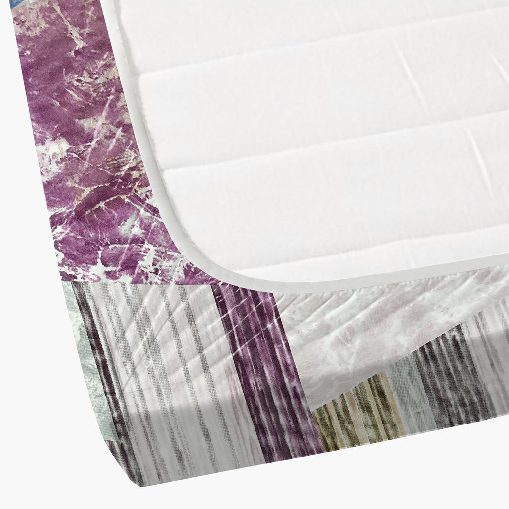 Magenta Matrix - 210TC Pure Cotton Queen Fitted Bedsheet (60x73x10 Inches)