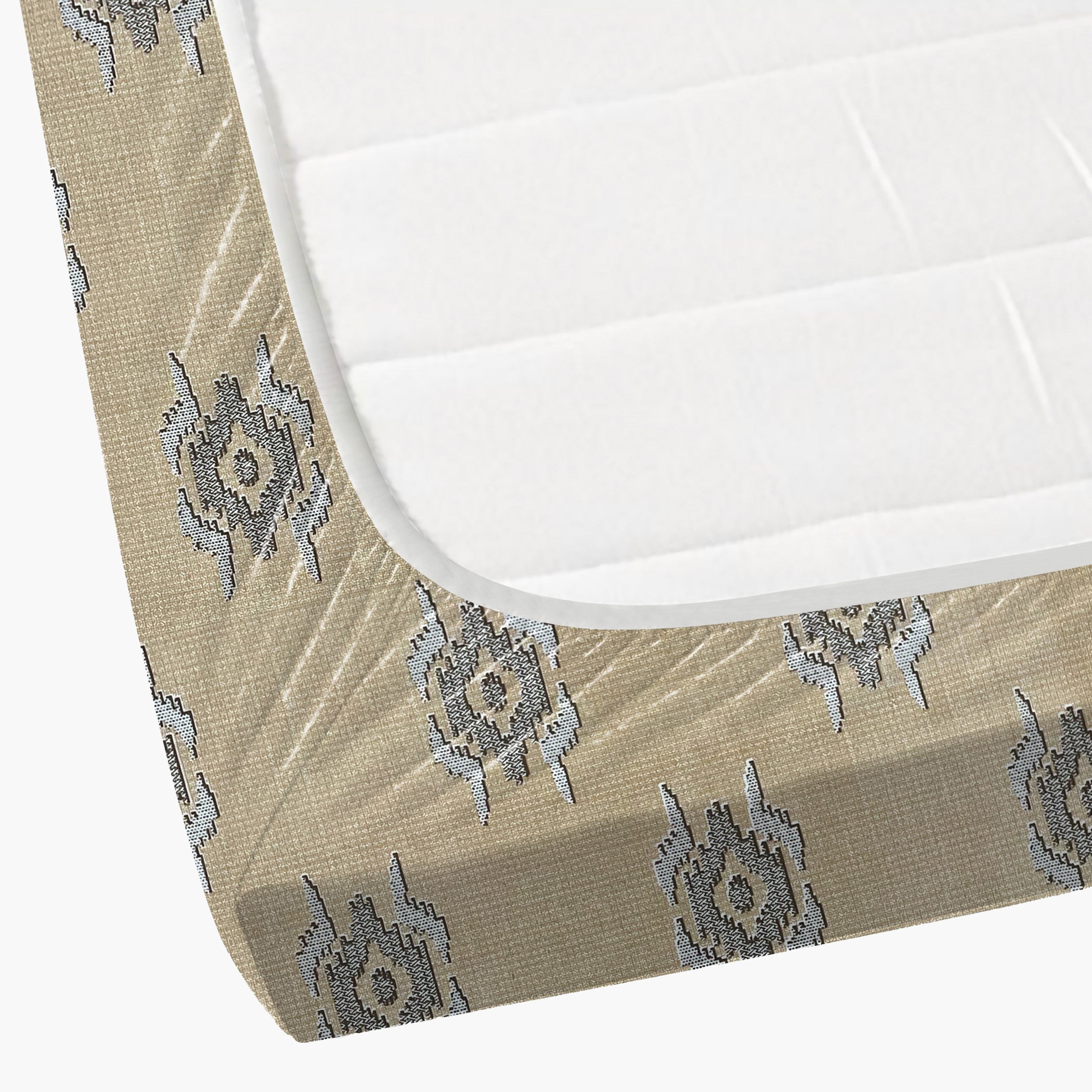 Beige Dunes - 210TC Pure Cotton Queen Fitted Bedsheet (60x73x10 Inches)