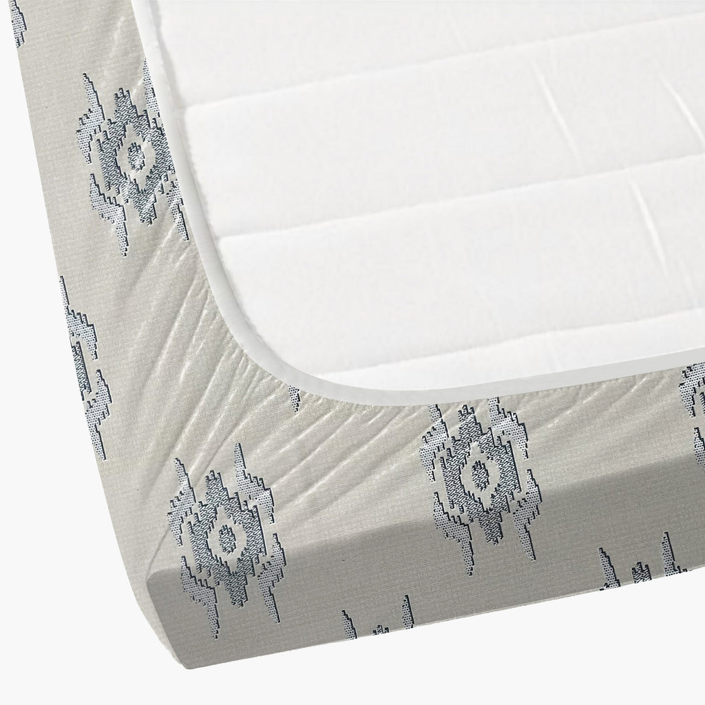 Sandy Dunes - 210TC Pure Cotton Queen Fitted Bedsheet (60x73x10 Inches)