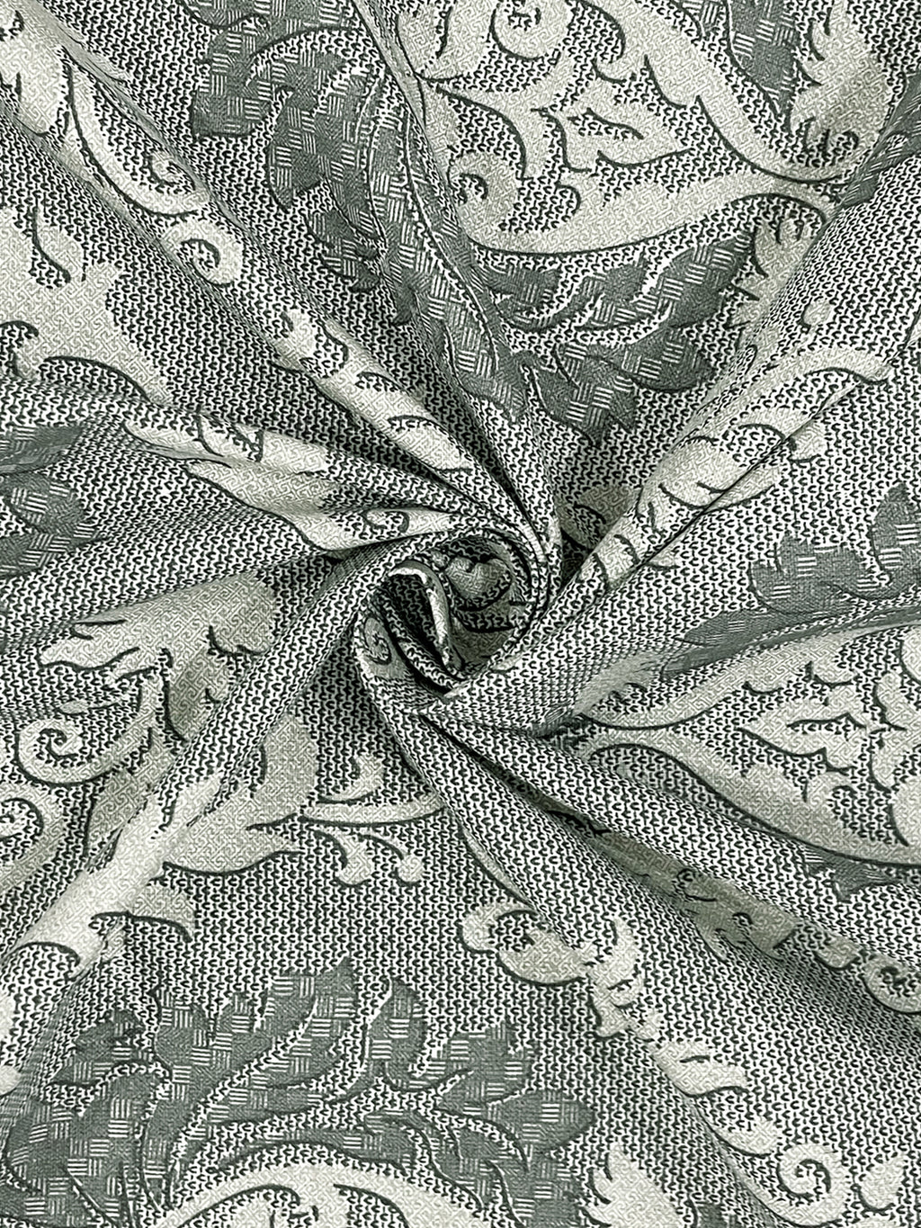 Royal Damask Grey 210 TC Pure Cotton King Fitted Bedsheet with 2 Pillow Covers (72 x 78 x 10 Inches)