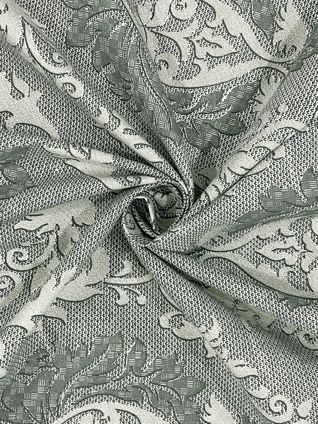 Royal Damask Grey 210 TC Pure Cotton King Fitted Bedsheet with 2 Pillow Covers (72 x 78 x 10 Inches)