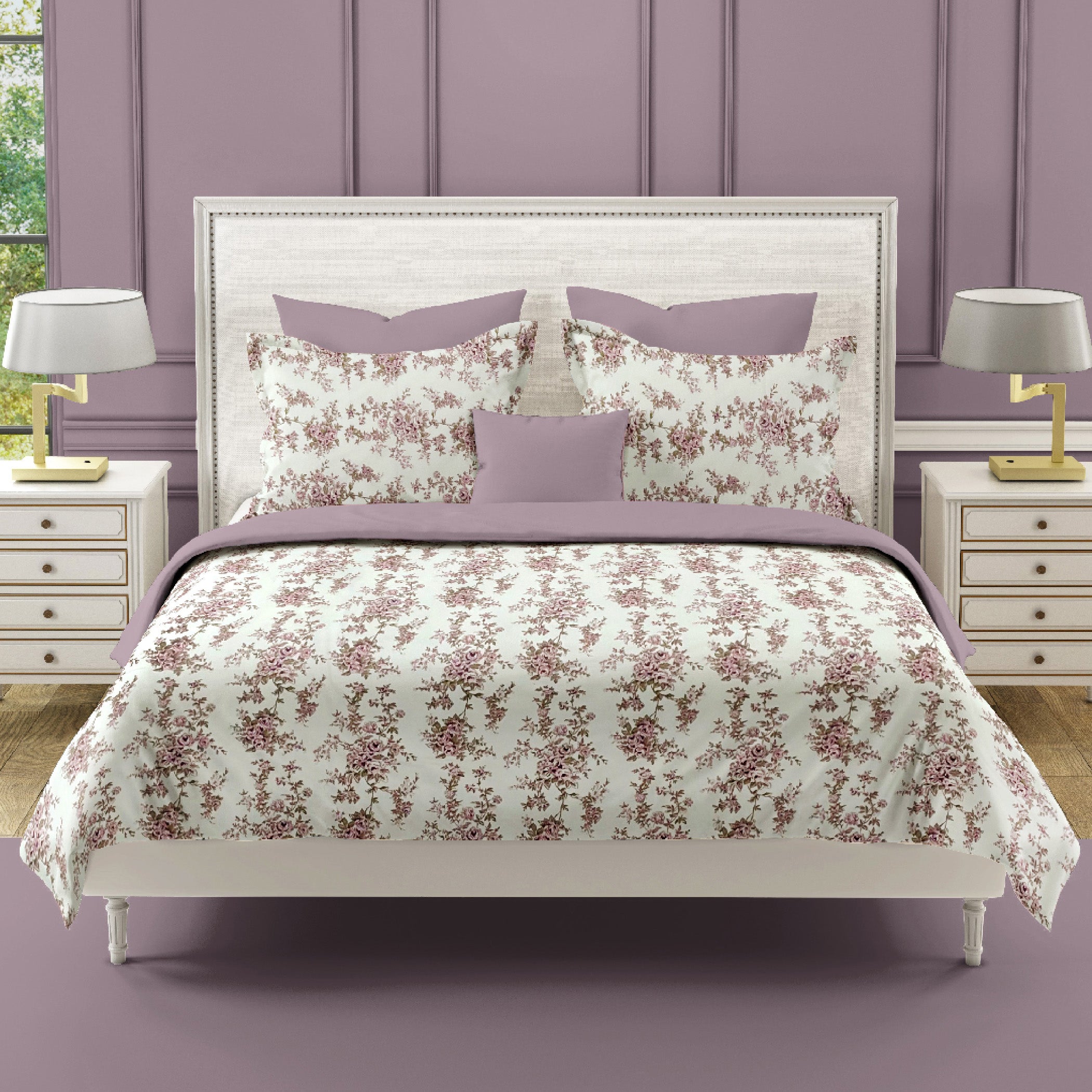 Wine Charm - 250TC Pure Cotton Super King Bedsheet (108x108 Inches)