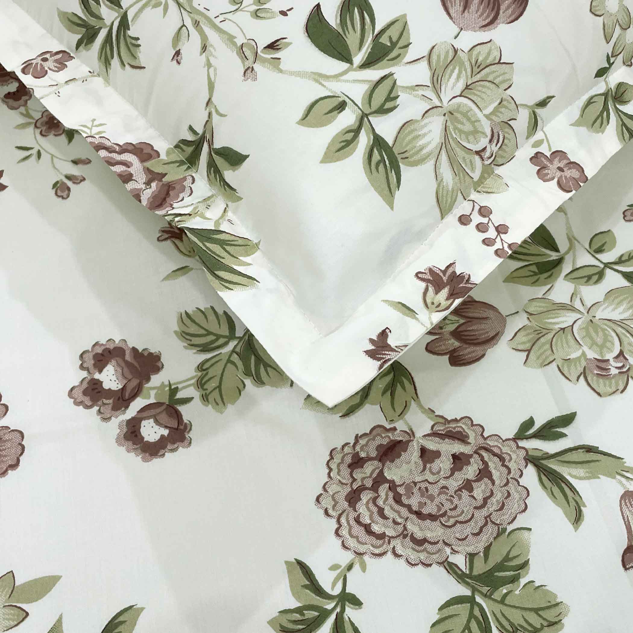 Peony Grace - 250TC Pure Cotton Super King Bedsheet (108x108 Inches)