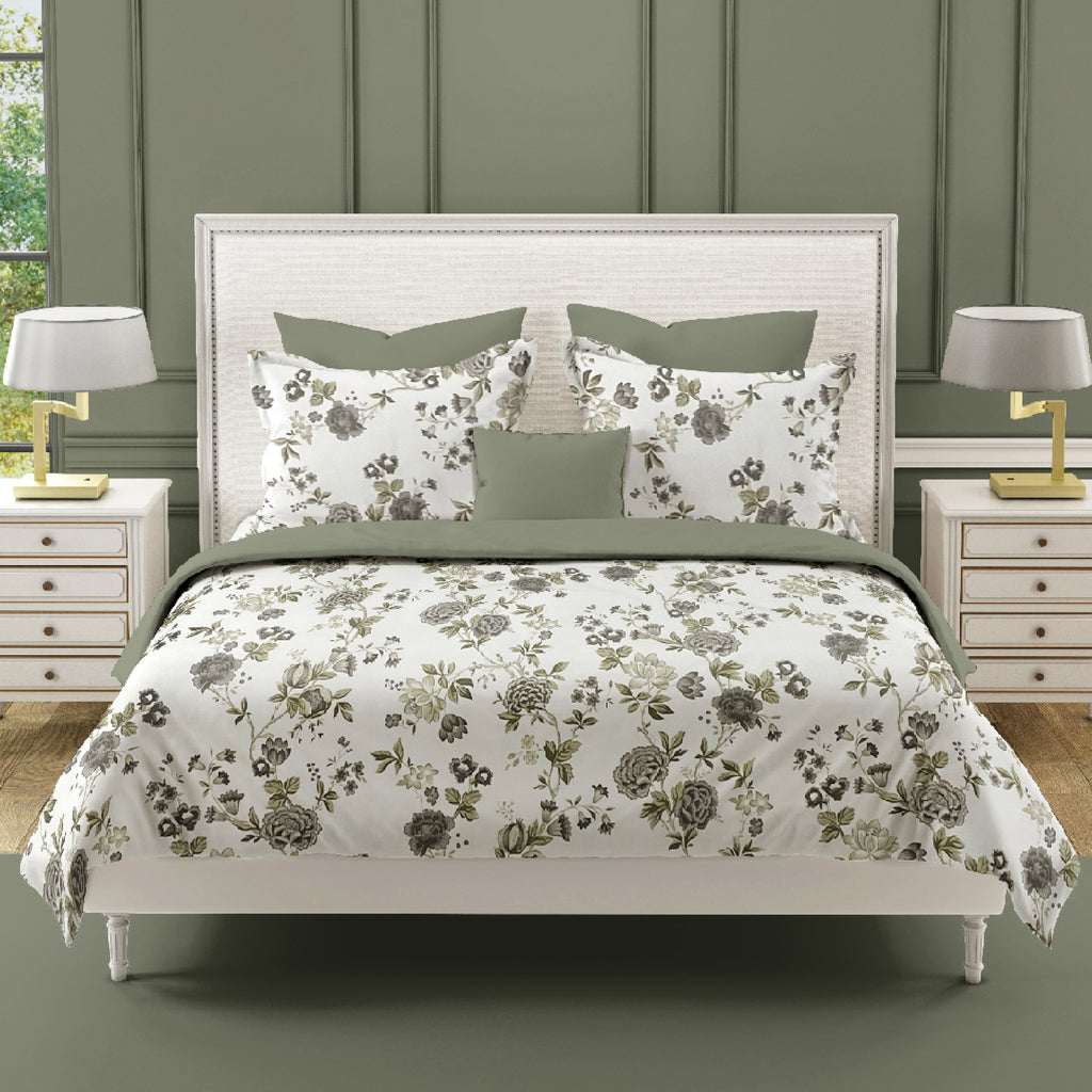 Olive Grace - 250TC Pure Cotton Double Queen (90x100 Inches)