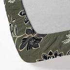Floral Print Grey 200 TC King  Fitted Besheet With 2 Pillow Covers (72x78x10 Inches)
