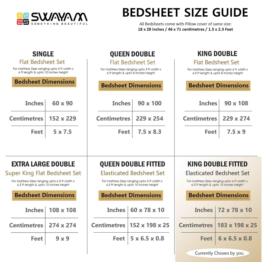 Monochrome Elegance - Yarn-Dyed Striped King Fitted Bedsheet (72x78x10 Inches)