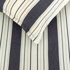 Monochrome Elegance - Yarn-Dyed Striped King Fitted Bedsheet (72x78x10 Inches)