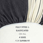 Monochrome Elegance - Yarn-Dyed Striped King Fitted Bedsheet (72x78x10 Inches)