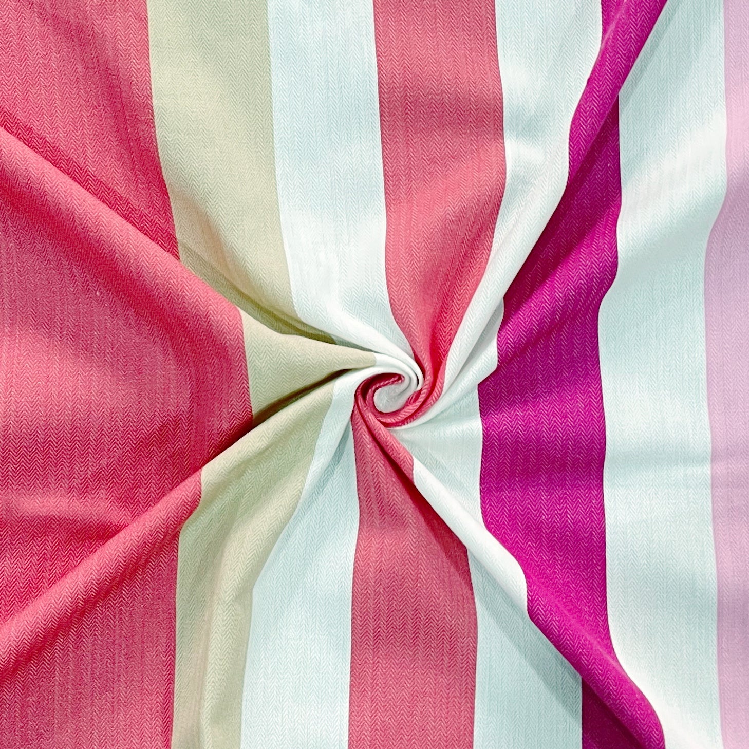 Pink & Multicolor Striped Pure Cotton 240 TC King Fitted Bedsheet with 2 Pillow Covers (72x78x10 Inches)