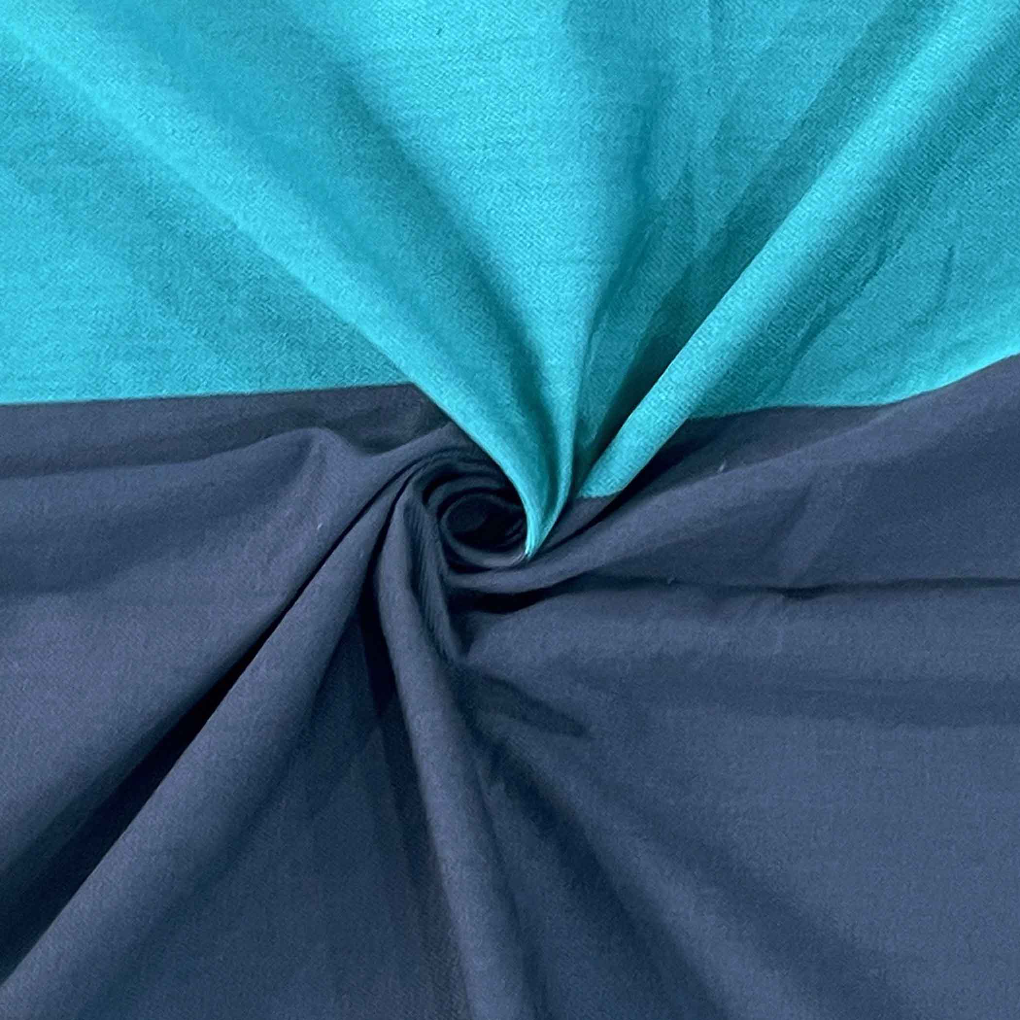 Coastal Current - Yarn-Dyed Turquoise Stripe King Fitted Bedsheet (72x78x10 Inches)