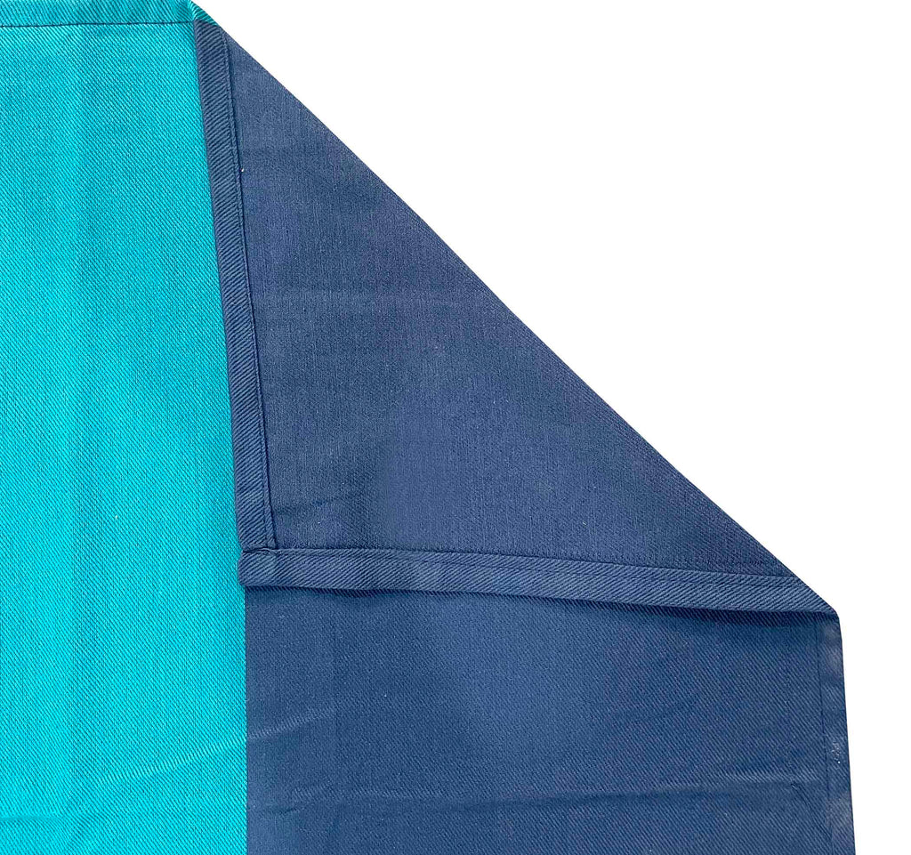 Coastal Current - Yarn-Dyed Turquoise Stripe King Fitted Bedsheet (72x78x10 Inches)