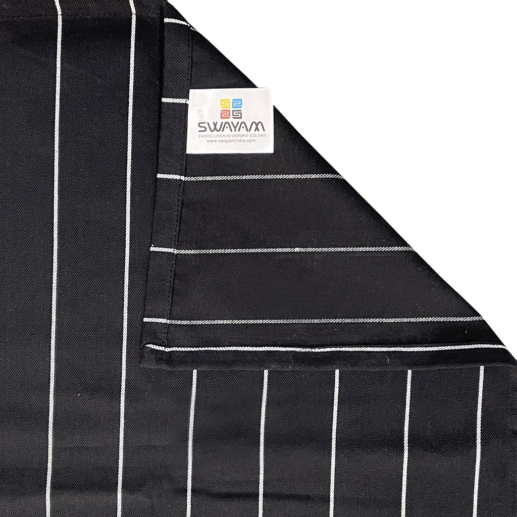 Red & Black Pinstripe Pure Cotton 240 TC King Fitted Bedsheet with 2 Pillow Covers (72x78x10 Inches)
