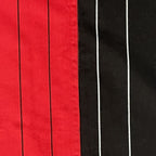 Red & Black Pinstripe Pure Cotton 240 TC King Fitted Bedsheet with 2 Pillow Covers (72x78x10 Inches)