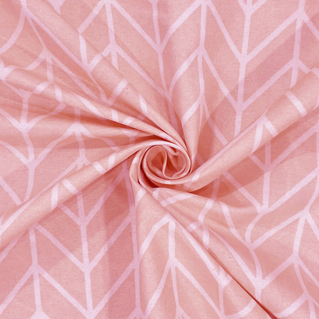 Blush Pink Minimal Geometric King Fitted Bedsheet with 2 Pillow Covers - Soft & Elegant (72x78x10 inches)