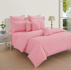 Blush Pink Minimal Geometric King Fitted Bedsheet with 2 Pillow Covers - Soft & Elegant (72x78x10 inches)