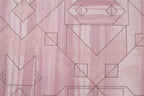 Soft Pink Geo-Lines King Fitted Bedsheet with 2 Pillow Covers 200TC (72x78x10 inches)