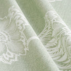 Pastel Green Botanical Print King Fitted Bedsheet with 2 Pillow Covers 200TC - Soft & Serene Look (72x78x10 inches)