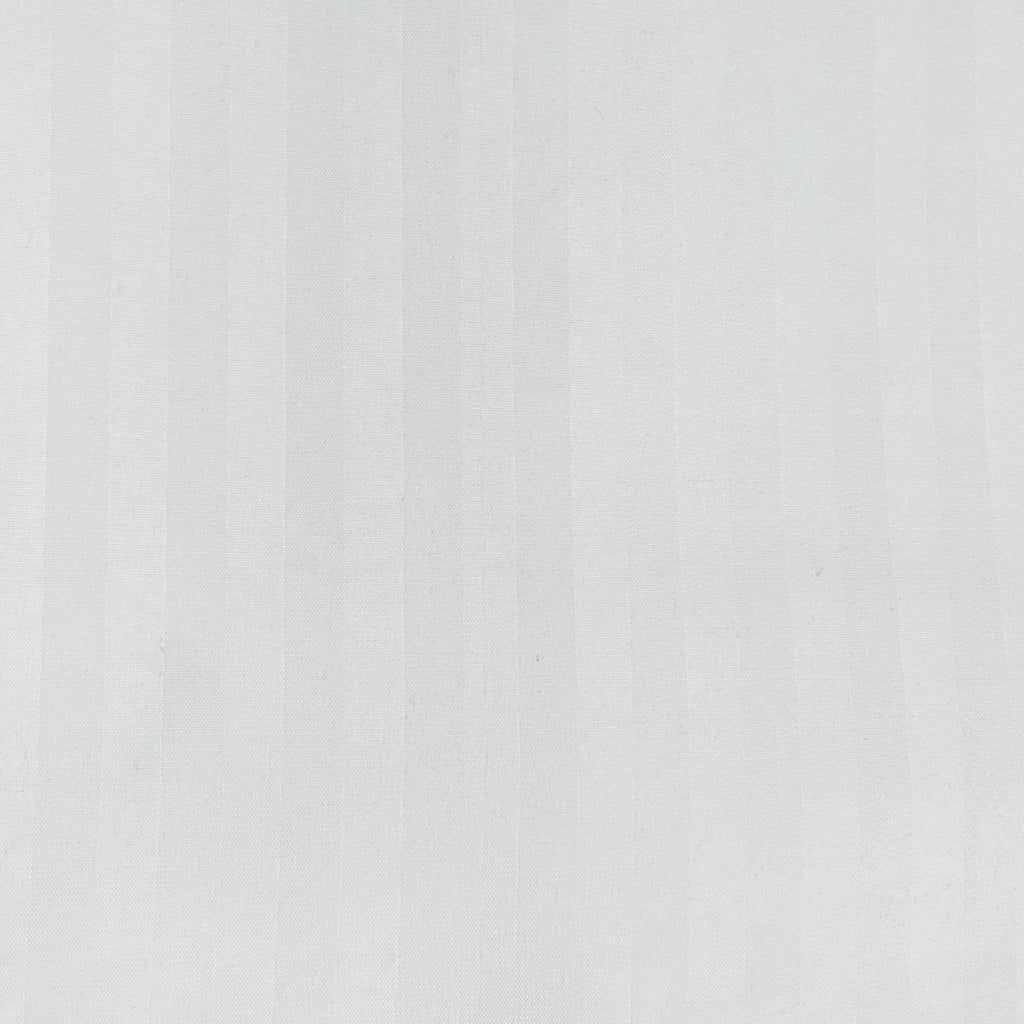 White Pinstripe Pure Cotton 300 TC King Fitted Bedsheet with 2 Pillow Covers (72x78x10 Inches)
