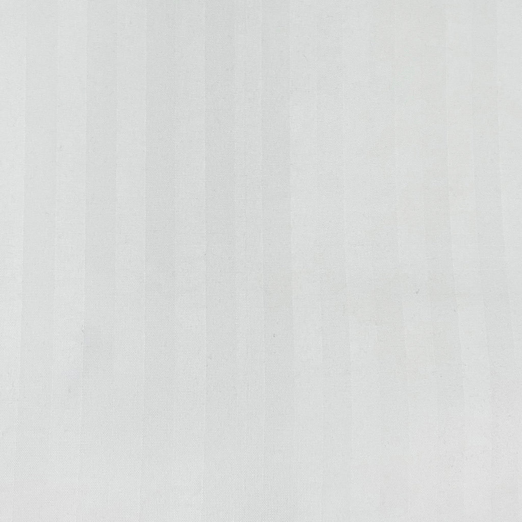 White Pinstripe Pure Cotton 300 TC King Fitted Bedsheet with 2 Pillow Covers (72x78x10 Inches)