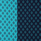 Indigo Oasis - Traditional Buti 200TC Cotton King Fitted Bedsheet (72x78x10 Inches)