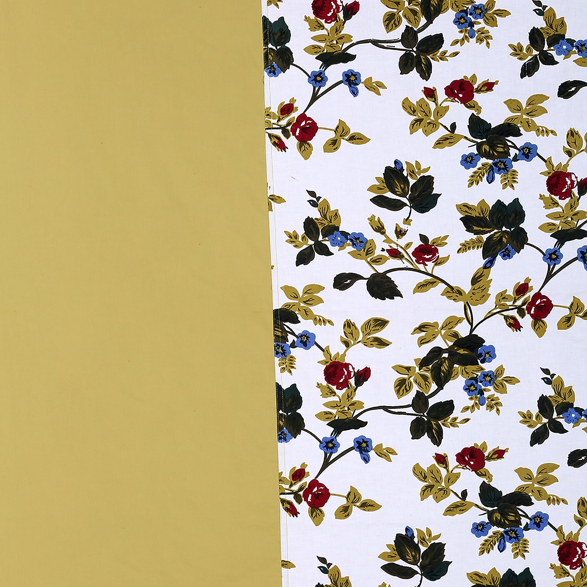 Olive Garden Floral Pure Cotton 200 TC King Fitted Bedsheet with 2 Pillow Covers (72x78x10 Inches)