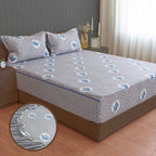 Misty Manor Paisley - European Grace 144TC Roto Cotton King Fitted Bedsheet (72x78x10 Inches)