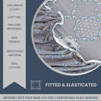 Misty Manor Paisley - European Grace 144TC Roto Cotton King Fitted Bedsheet (72x78x10 Inches)