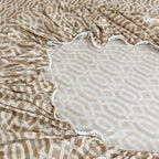 Honeyed Hexagon - Regal 144TC Cotton in Earthy Brown Queen Fitted Bedsheet (60x73x10 Inches)