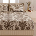 Baroque Splendor - Classic 144TC Roto Cotton Ethnic Motif Single Fitted Bedsheet (36 x 90 x 10 Inches)