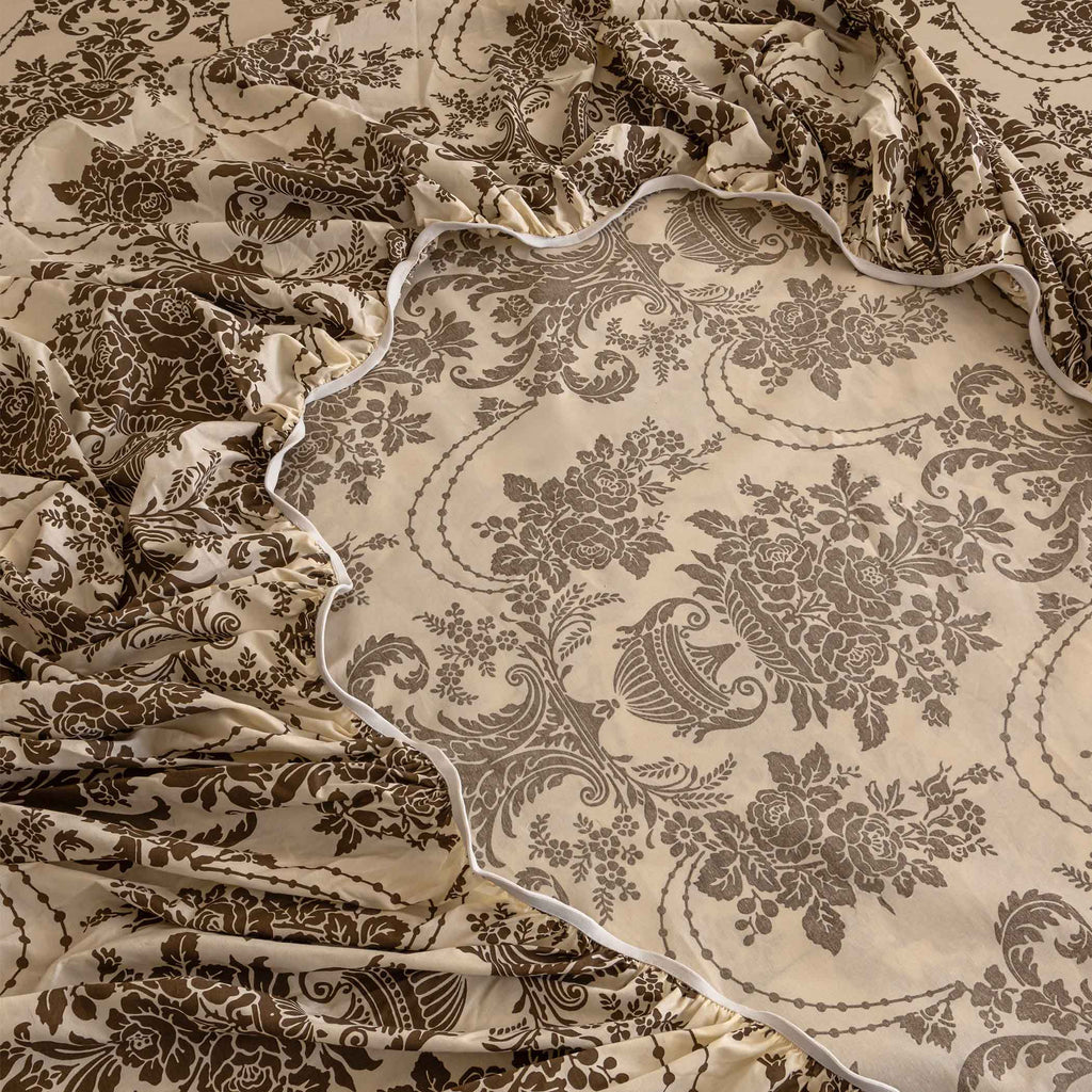 Baroque Splendor - Classic 144TC Roto Cotton Ethnic Motif Single Bedsheet (60x90 Inches)