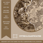 Baroque Splendor - Classic 144TC Roto Cotton Ethnic Motif Single Bedsheet (60x90 Inches)