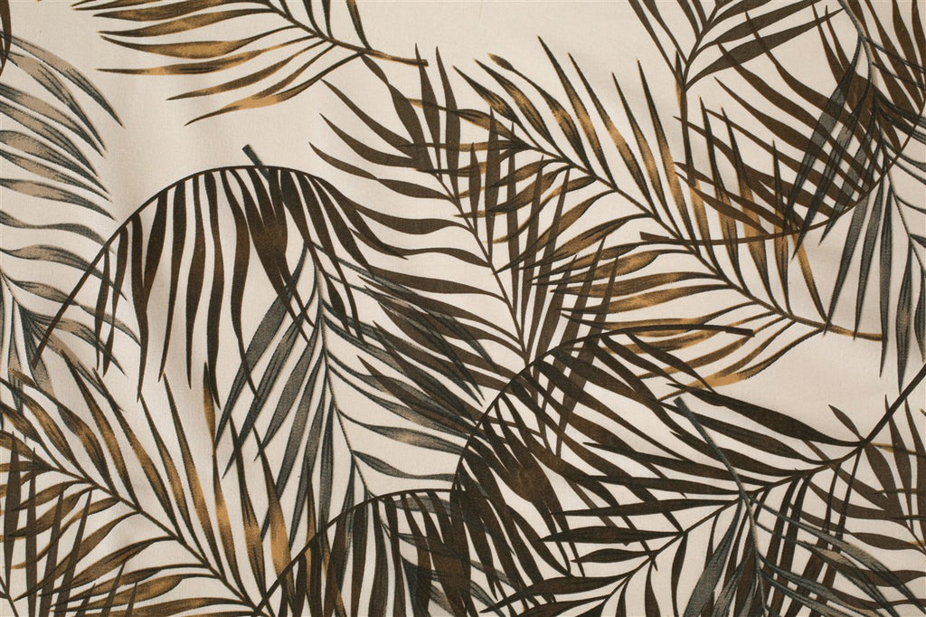 Beige Tropical Leaf King Fitted Bedsheet with 2 Pillow Covers 144TC (72x78x10 inches)