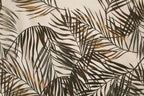 Beige Tropical Leaf King Fitted Bedsheet with 2 Pillow Covers 144TC (72x78x10 inches)
