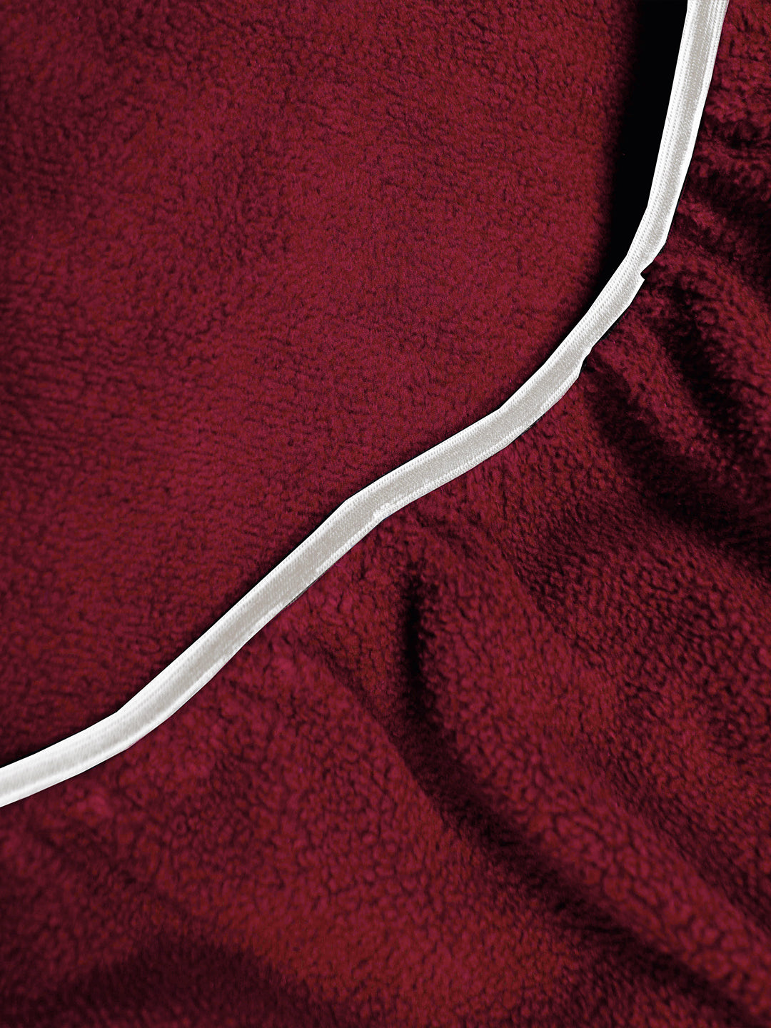 Solid Maroon Thermal King Fitted Bedsheet with 2 Matching Pillow Cover (72x78x10 inches)