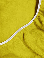 Solid Yellow Thermal King Fitted Bedsheet with 2 Matching Pillow Cover (72x78x10 inches)