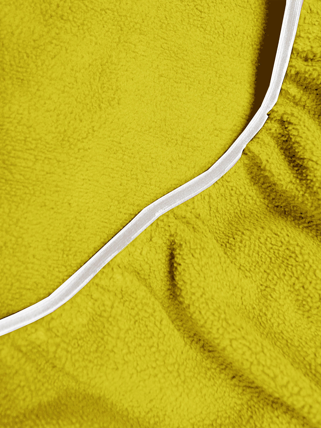 Solid Yellow Thermal King Fitted Bedsheet with 2 Matching Pillow Cover (72x78x10 inches)