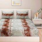 Terra Texture - Rustic Earthen 160TC Cotton King Fitted Bedsheet (72x78x10 Inches)