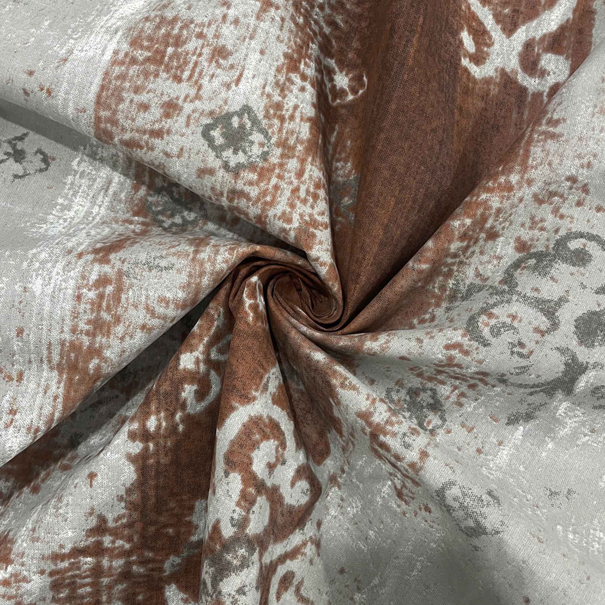 Terra Texture - Rustic Earthen 160TC Cotton King Fitted Bedsheet (72x78x10 Inches)