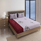 Lavender Charm - 160TC Pure Cotton King Fitted Bedsheet (72x78x10 Inches)