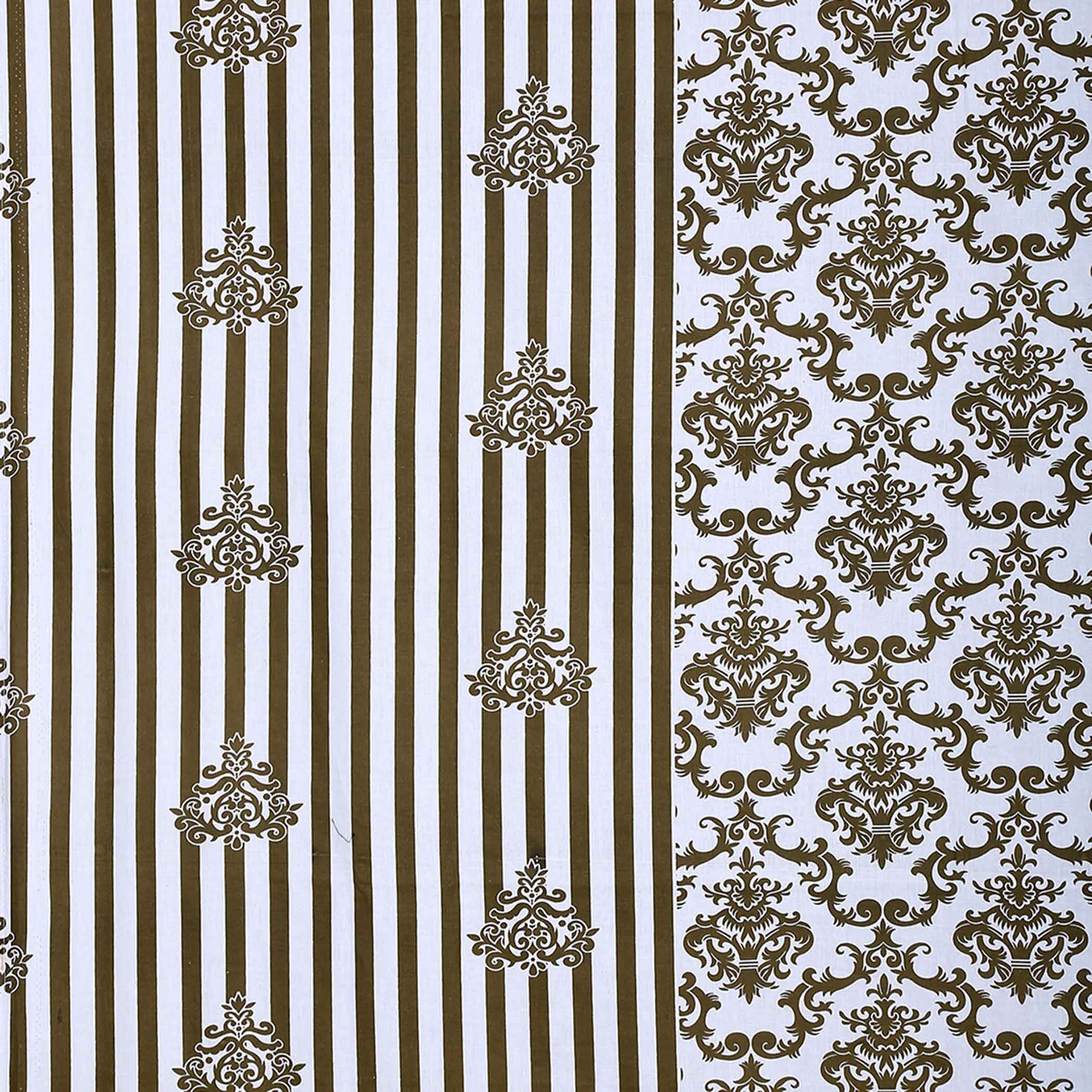 Regal Baroque Elegance 160TC Cotton Queen Fitted Bedsheet (60x73x10 Inches)
