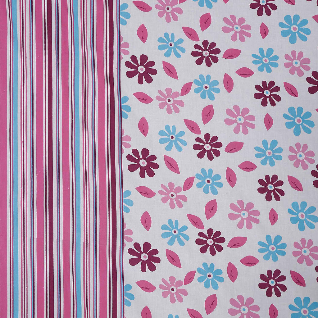 Winter Meadow - 160TC Pure Cotton Queen Fitted Bedsheet (60x73x10 Inches)