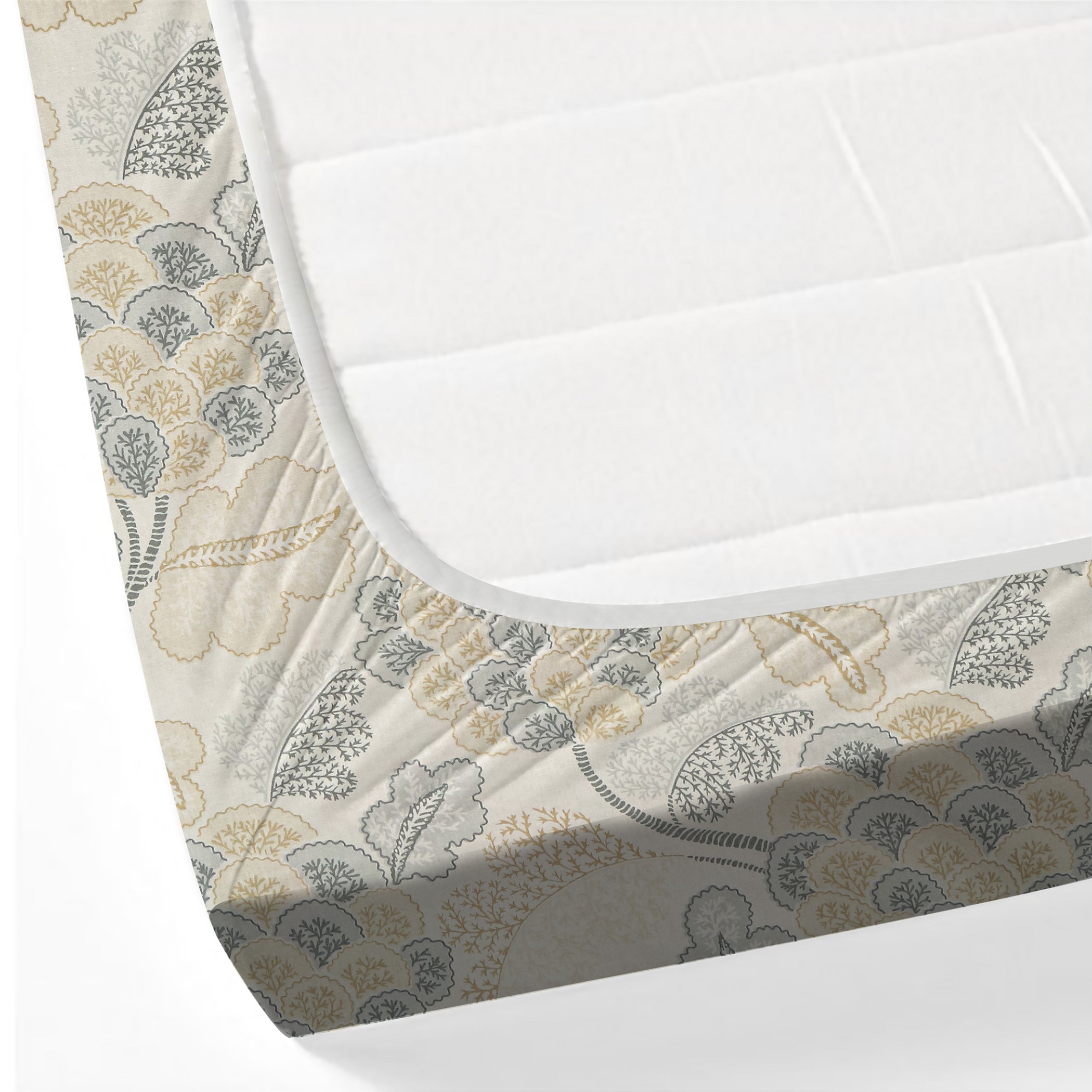 Grey Embrace - 160TC Pure Cotton King Fitted Bedsheet (72x78x10 Inches)