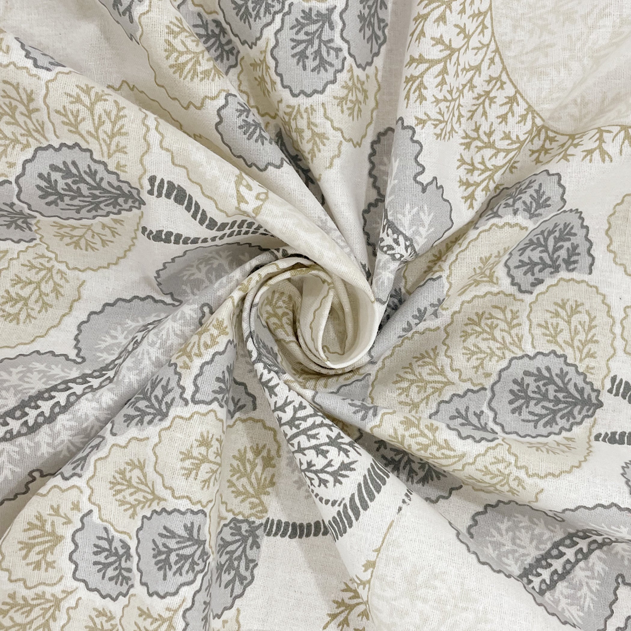 Grey Embrace - 160TC Pure Cotton Queen Fitted Bedsheet (60x73x10 Inches)