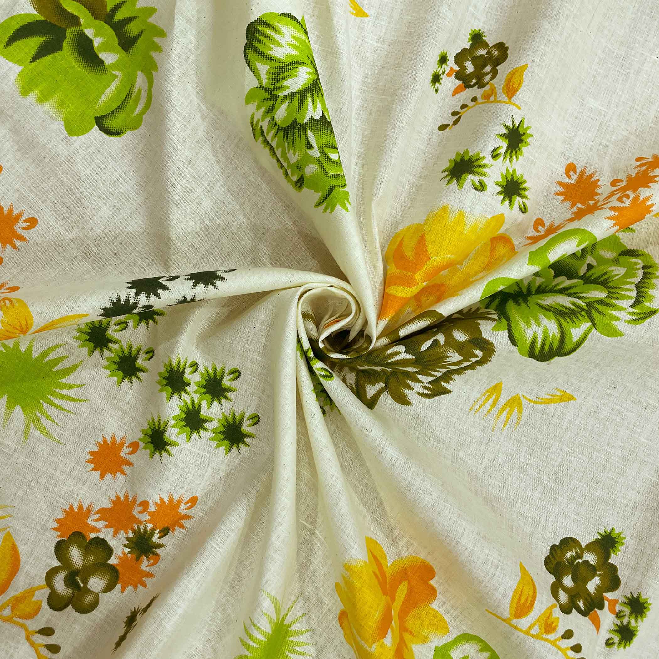 Green Meadow - 160TC Pure Cotton Queen Fitted Bedsheet (60x73x10 Inches)