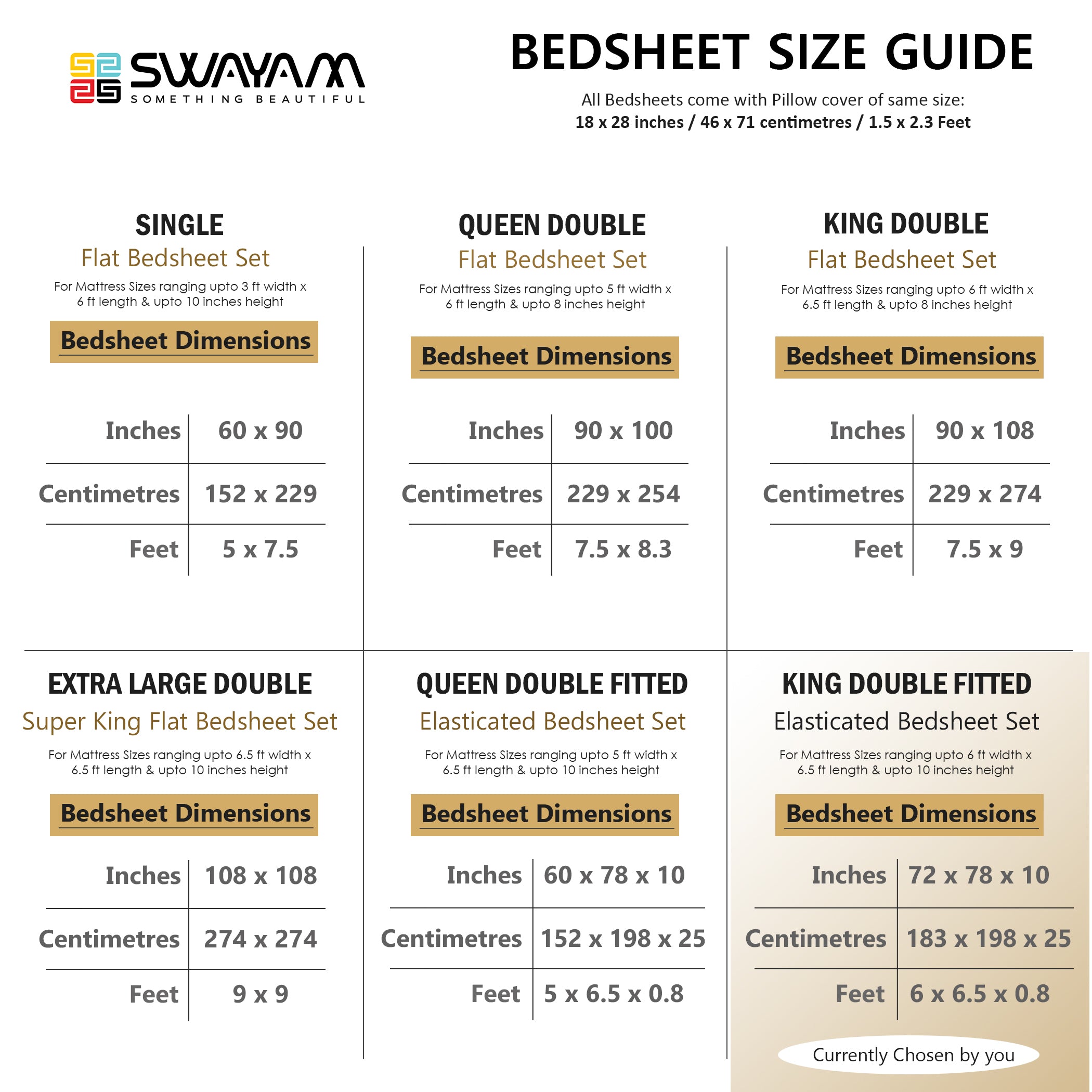 White Floral Printed 250 TC Cotton Queen Fitted Bedsheet with Matching 2 Pillow Covers (60x73x10 Inches)